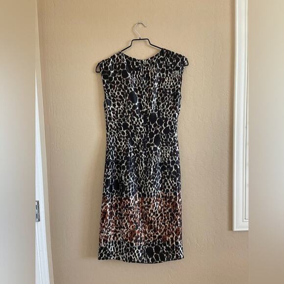 New MaxMara Silk Animal Print Drape Ombre Sheath Dress US 6 - Picture 5 of 7